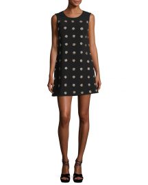 Elizabeth James Lindsey Embellished Sleeveless Mini Shift Dress at Neiman Marcus